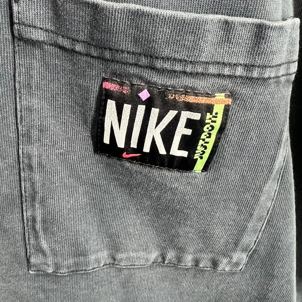 Nike Sportswear Pocket Long T-Shirt Womens M Black Acid Wash CZ9862-010 EUC